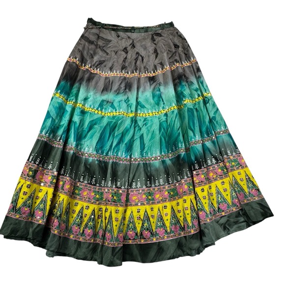 Futureforce Skirt Women's Medium Tiered Boho Fairycore‎ Hippie Bling Belt - Picture 3 of 8